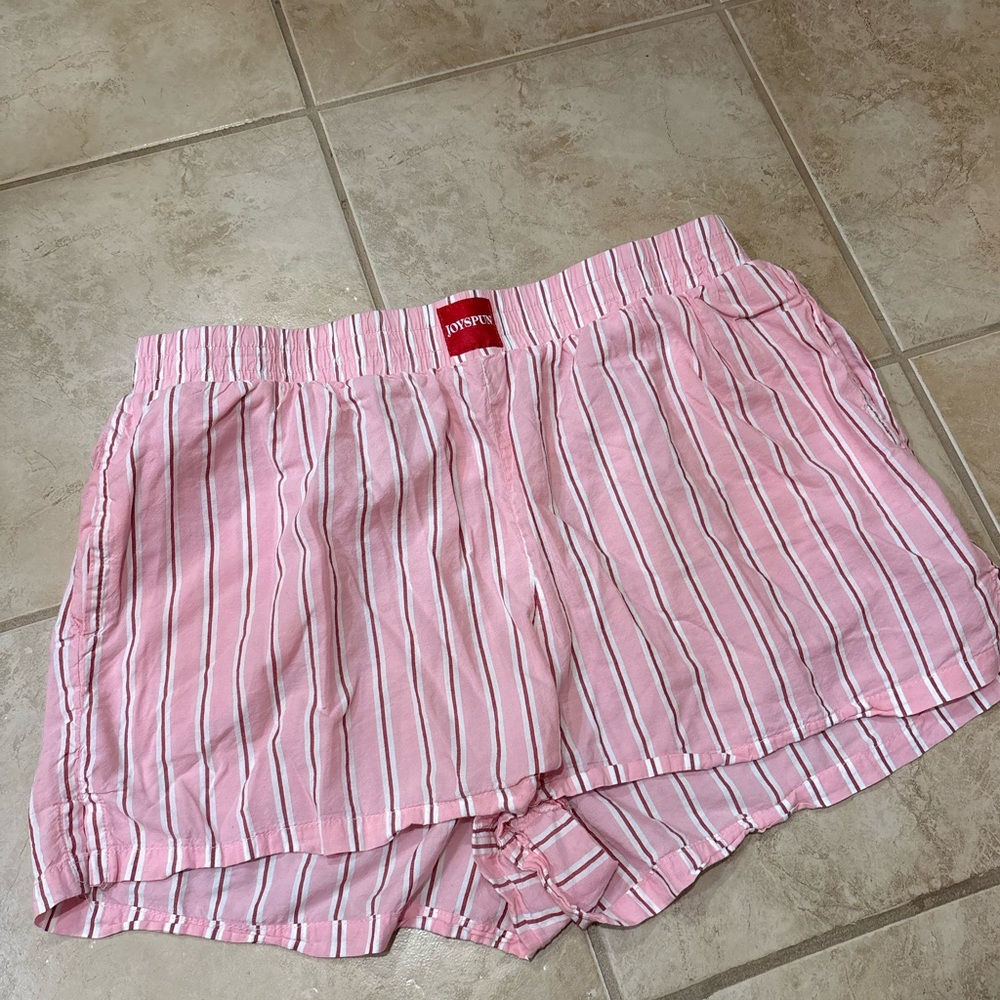Women's Pink Striped Sleep Shorts
